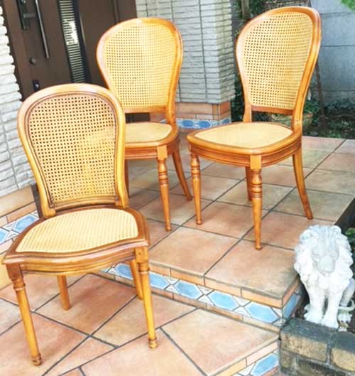 籐椅子修理、ラタンいす張替 籐椅