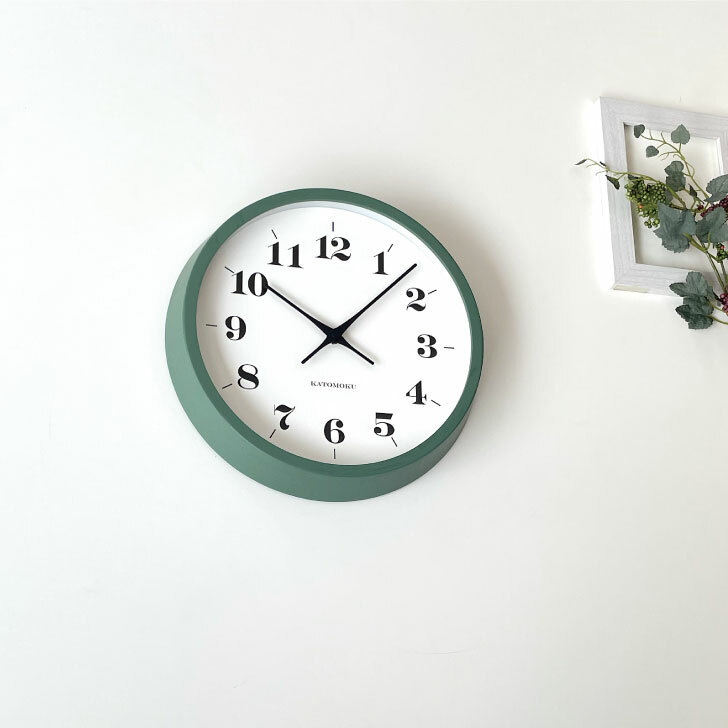 KATOMOKU mukuclock 12 グリーン km-97GS SKP 掛け時計 連続秒針 名入れ対応品 [2]