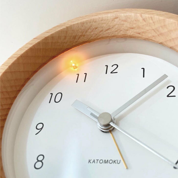 KATOMOKUアラームクロック6ナチュラルkm-89N目覚まし時計連続秒針
