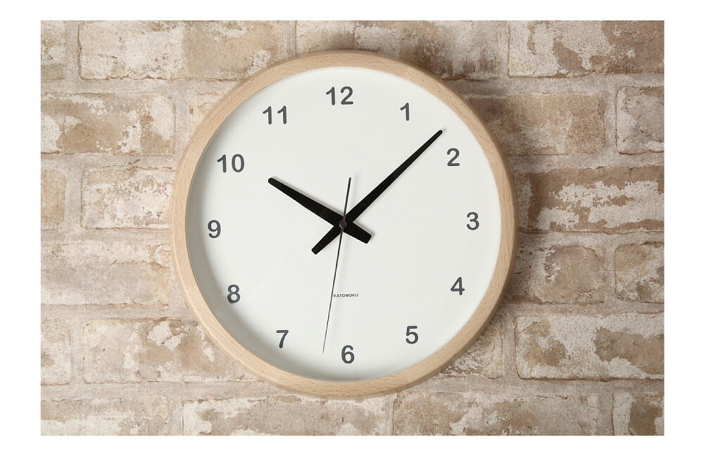 KATOMOKU muku clock ナチュラル km-31NRC 電波時計 掛け時計 連続秒針 名入れ対応品 [2]