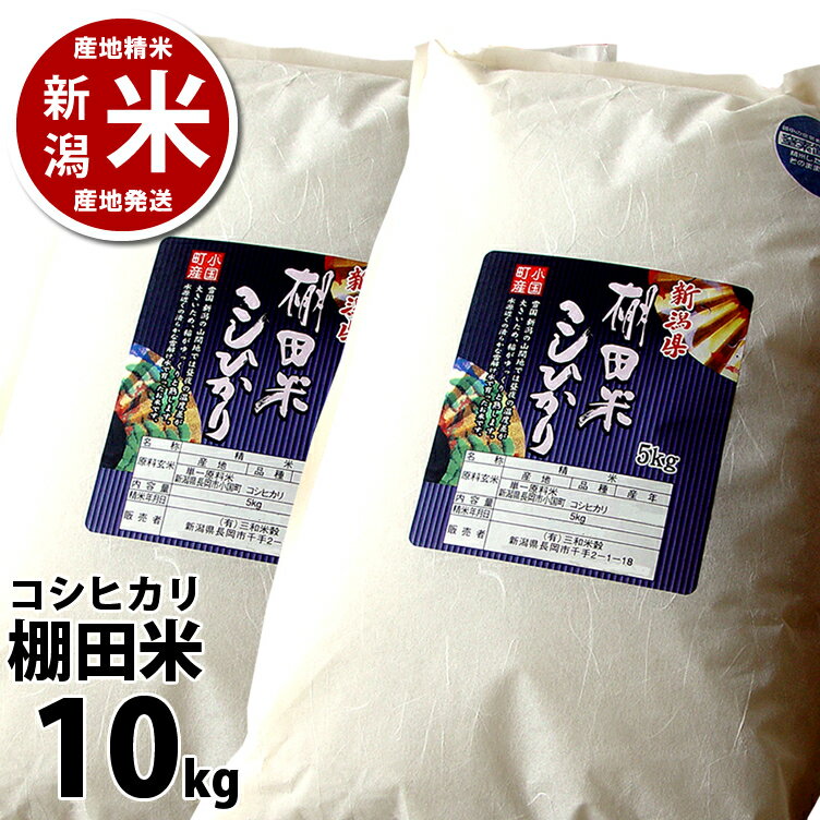 送料無料 新潟米こしひかり 小国町産 棚田米 コシヒカリ 10kg（10キロ）5kg×2袋 令和5年度産 ※品質保持用の窒素置換パック代金を含む 新潟県_物産展