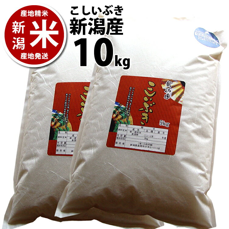 新潟県産 こしいぶき 10kg （5kg*2袋） 新潟米 送料無料 令和5年度産 ※ 品質保持用の窒素置換パック代金含む