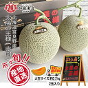 産地直送! 北海道富良野山部産 太陽の王様 大玉サイズ(約2.2kg) 2玉入り【全国送料無料】<常温><冷蔵> 北海道富良野市 ブランドメロン 瑞々しい ジュ...