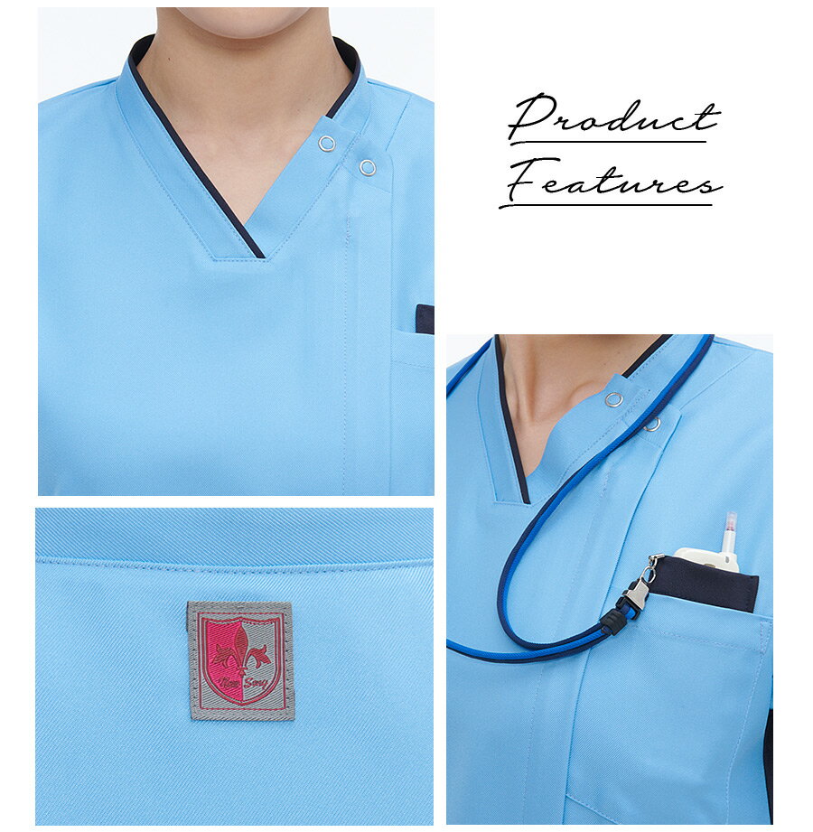 【2枚セット】男女兼用スクラブ 半袖 ナガイレーベン RT-5402 ユニセックス メンズ レディース 医療用 白衣 医者 医師 ドクター 病院 クリニック 歯科医 制菌 吸水 防汚 制電 NAGAILEBEN