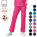 【2枚セット】レディース ストレートパンツ PANTONE フォーク 6012SC ズボン 女性用 医療用 白衣 看護師 介護士 ナース 医者 医師 病院 クリ...