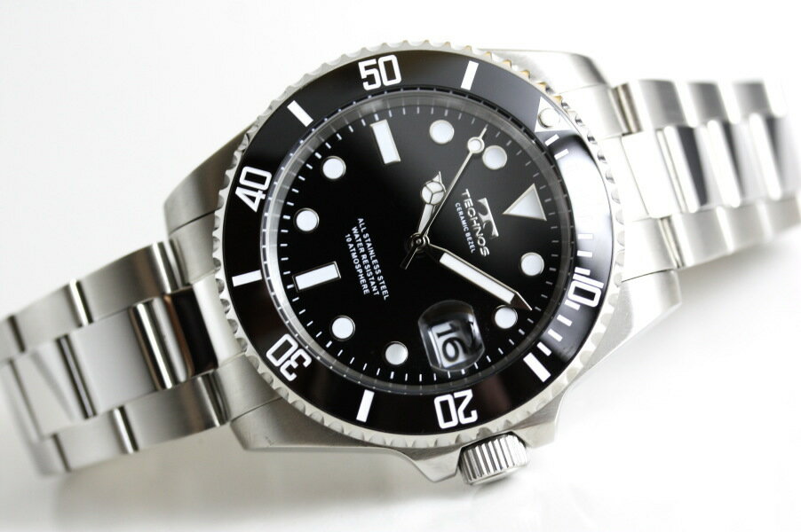 テクノス 腕時計（メンズ） TECHNOS テクノス 10気圧防水 セラミックベゼル・マリーン・クォーツ腕時計 メンズウォッチ 男性用腕時計 ダイバーズデザイン