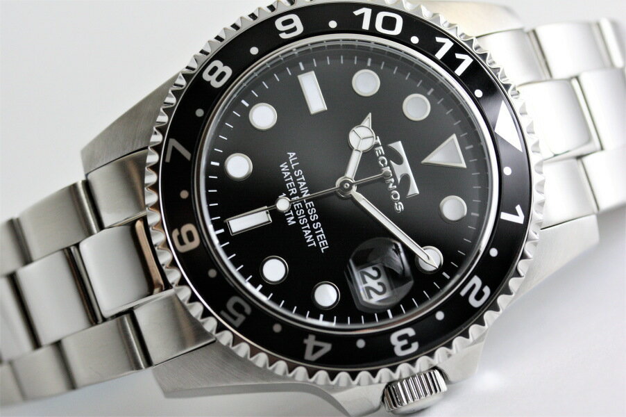 テクノス 腕時計（メンズ） TECHNOS テクノス 10気圧防水 マリーン・クォーツ腕時計 メンズウォッチ 男性用腕時計 ダイバーズデザイン ブラックベゼル
