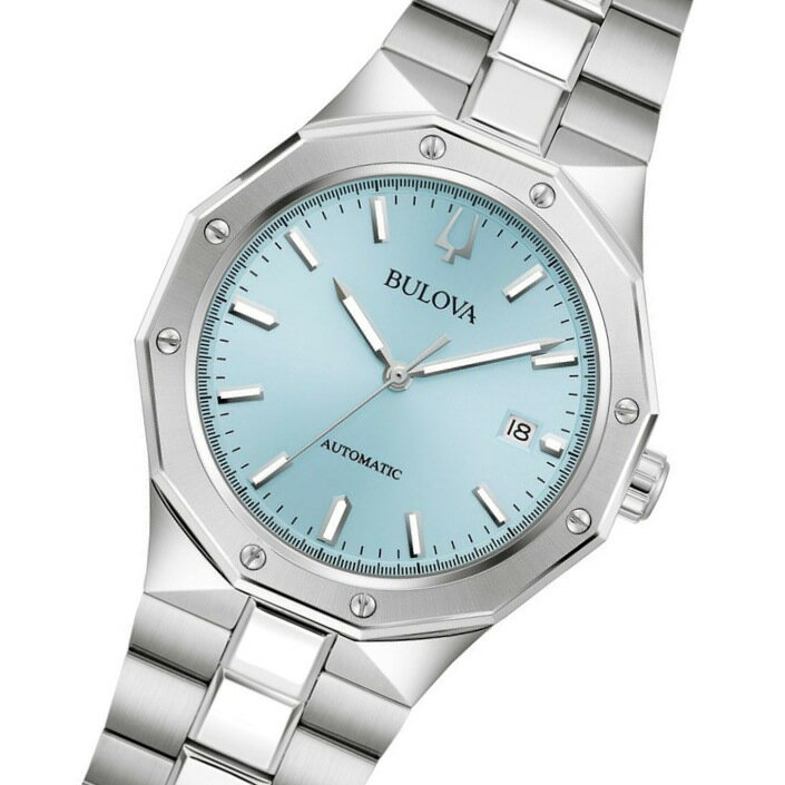 BULOVA ブローバ Classic クラシック ドデカゴン自動巻き腕時計 メンズウォッチ 正規代理店商品 十二角形ベゼル アイスブルー