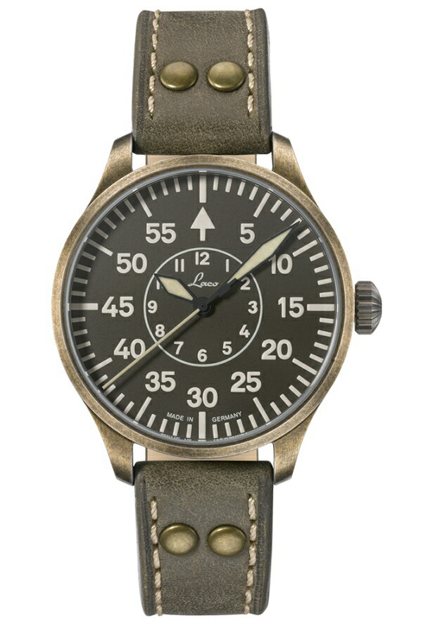 Laco ラコ 世界限定250本のみ！ドイツ空軍採用 自動巻き腕時計 AACHEN39Olive アーヘン39オリーブ ミリタリーウォッチ 腕時計 正規代理店商品 ヴィンテージ仕上げ ブロンズ風仕上げ