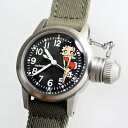 BETTY BOOP ベティ ブープ のノーズアート アメリカ海軍特殊部隊モデルを復刻 M.R.M.W.ミリタリーウォッチ BUSHIPS WATCH ブシップウオッチ クォーツ腕時計 フロッグマン 米海軍特殊部隊UDT モントルロロイ