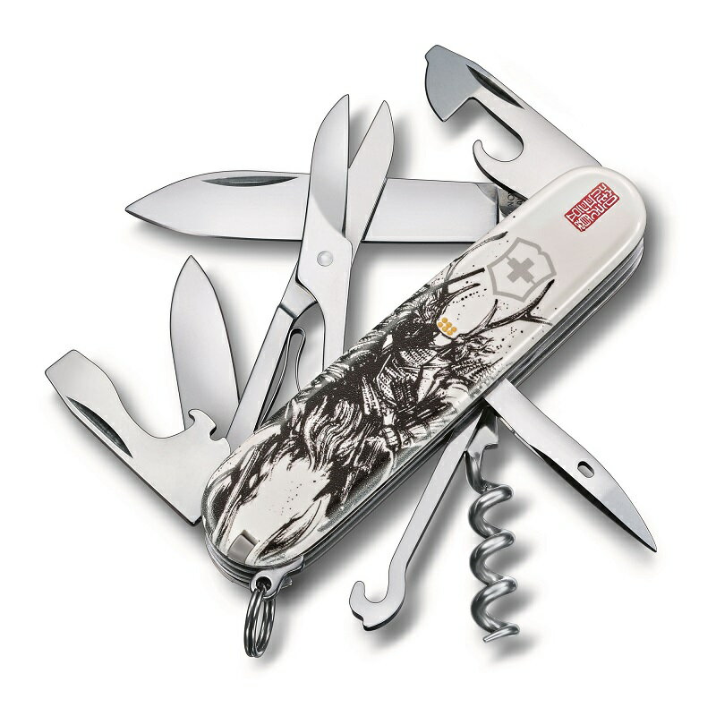 スイス製 VICTORINOX ビクトリノックス 真田幸村 戦国墨絵クライマー マルチツール 正規代理店商品 スイスマルチツール 万能ナイフ ナイフ アウトドア キャンプ 十徳ナイフ 戦国 137037-X1 墨絵師 御歌頭(OKAZU)デザイン 2