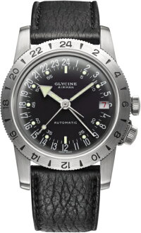 限定1000本!復刻!スイス製GLYCINE【グリシン】Airman36No1【エアマン・ナンバーワン】GMT搭載自動巻き腕時計/ミリタリーウォッチ/腕時計/アメリカ空軍パイロット/グライシン
