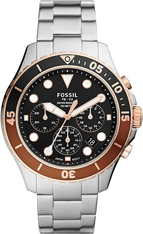 フォッシル 腕時計（メンズ） FOSSIL フォッシル FB-03クロノグラフ・ステンレススチールウォッチ/正規代理店商品/メンズ/送料無料/クリスマス/腕時計/100m防水/