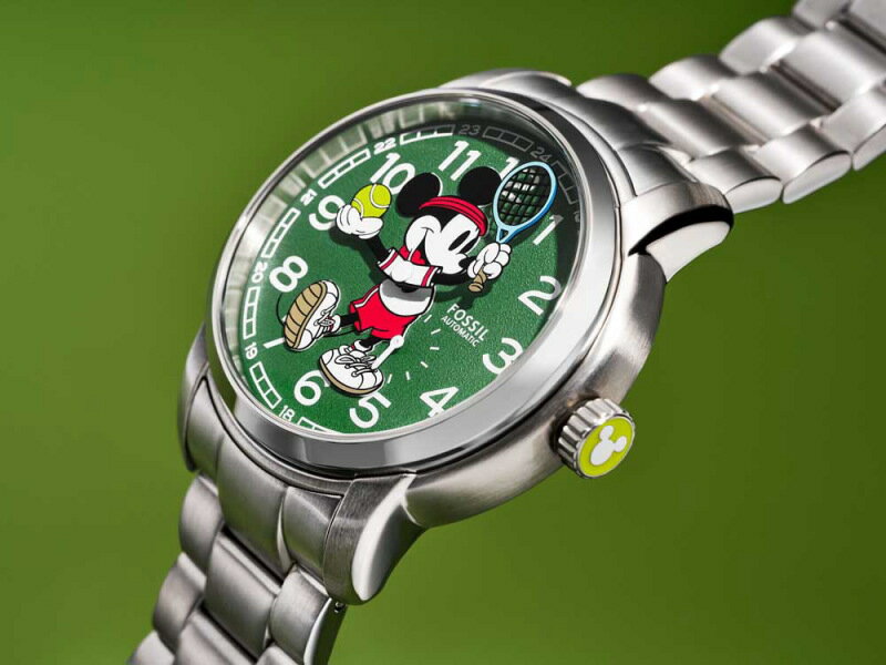 フォッシル 腕時計（メンズ） 世界限定836本 MICKEY MOUSE ミッキーマウス × FOSSIL フォッシル テニスウォッチ限定コラボモデル 自動巻き腕時計 Disney ディズニー ミッキーマウスウォッチ