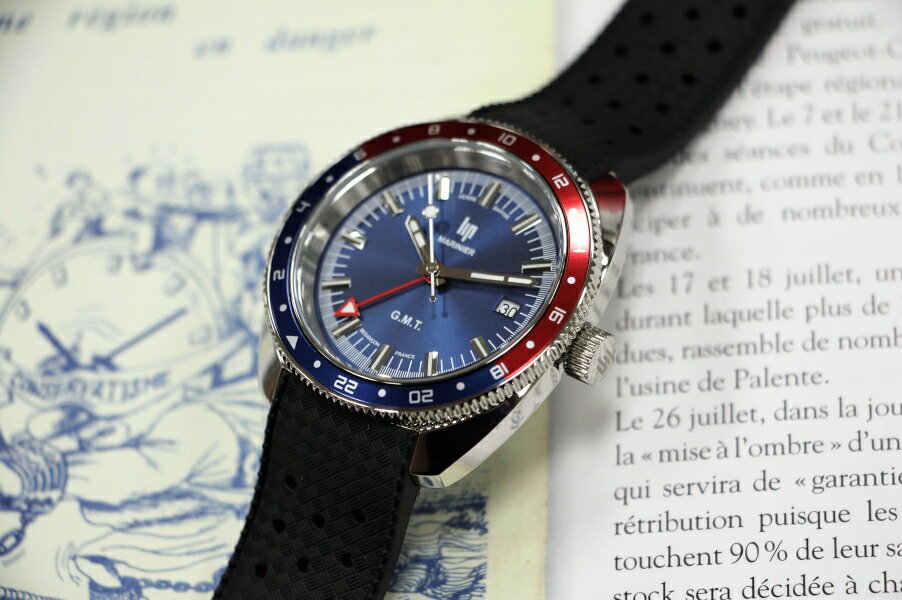 楽天市場 フランスのlip リップ Marinier マリーン Gmt搭載腕時計 ペプシカラー ダイバーズデザインウォッチ 送料無料 マリニエ 0m防水 ヴィンテージデザイン レトロダイバーズ 加坪屋 かつぼや