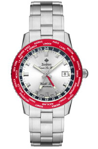 世界限定500本のみ!スイス製ZODIAC【ゾディアック】SuperSeaWolfWorldTime【スーパーシーウルフ】ワールドタイム自動巻き腕時計/正規代理店商品/AEROSPACEGMT/エアロスペースGMT/送料無料