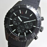 在庫処分価格の超特価!JACQUESLEMANS【ジャック・ルマン】×KevinCostner【ケビン・コスナー】クォーツ・クロノグラフ腕時計/メーカー希望小売価格44,000円送料無料/ブラックアウト