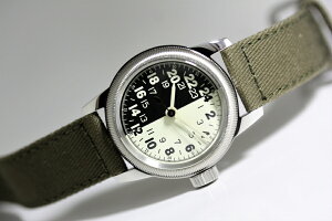 アメリカ陸軍航空隊を復刻!M.R.M.W.ミリタリーウォッチ/TYPEA-17A/24時間表示のクォーツ腕時計/エルジン