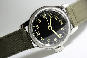 アメリカ陸軍航空隊モデルを復刻!M.R.M.W.ミリタリーウォッチ/TYPEA-11/24時間表示のクォーツ腕時計/エルジン