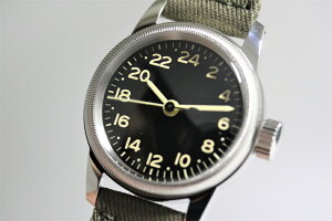 アメリカ陸軍航空隊モデルを復刻!M.R.M.W.ミリタリーウォッチ/TYPEA-11/24時間表示のクォーツ腕時計/エルジン