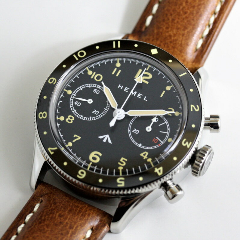 HEMEL ヘメル 70 039 sアビエーション 手巻きクロノグラフ腕時計 パイロットウォッチ 英国軍ミリタリー ブロードアロー