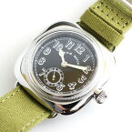 M.R.M WATCH 1930年代の復刻 CUSHION WATCH クッションウォッチ ヴィンテージ 12時間表示のクォーツ腕時計 スモールセコンド モントルロロイ CU-BL-02 M.R.M.W.