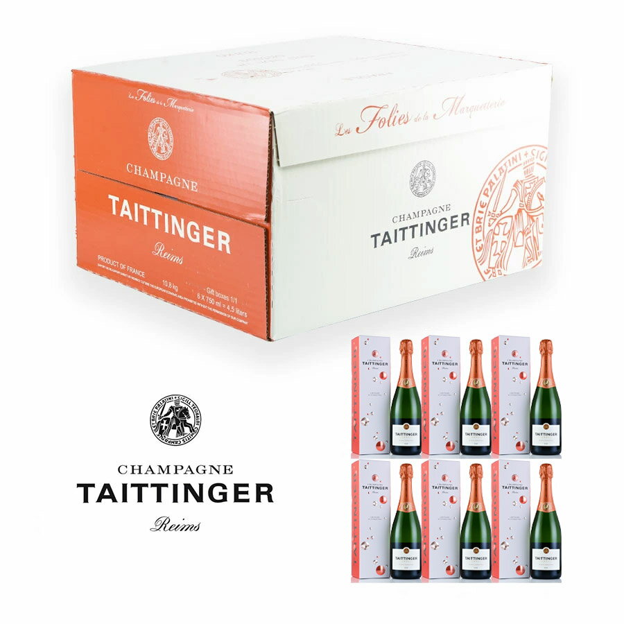 【最大2000円OFFクーポン】テタンジェ レ フォリ ド ラ マルケットリー NV ギフトボックス 1ケース 6本 Taittinger Les Folies de la Marquetterie フランス シャンパン シャンパーニュ