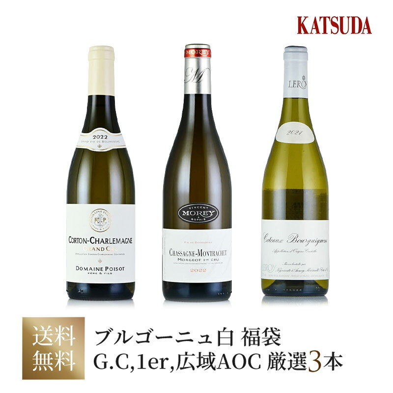 〔セット内容〕 ・ドメーヌ・ポワゾ コルトン・シャルルマーニュ グラン・クリュ 2022 ブルゴーニュ屈指の銘醸地、コルトン・シャルルマーニュを代表するグラン・クリュ。 熟した柑橘や白い花、ヘーゼルナッツの香りに、豊かなミネラルと力強い骨格が見事に調和します。圧倒的な凝縮感と長く続く余韻が、特級畑ならではの風格を感じさせる一本です。 ・ヴァンサン・エ・ソフィー・モレ シャサーニュ・モンラッシェ プルミエ・クリュ モルジョ ブラン 2022 シャサーニュ・モンラッシェの実力派が手掛ける、人気の一級畑「モルジョ」。 白い花や柑橘を思わせる華やかな香りに、ふくよかな果実味と美しい酸、上質なミネラルが調和。繊細さと奥行きを兼ね備えた、プルミエ・クリュらしい気品あふれる味わいです。 ・メゾン・ルロワ コトー・ブルギニヨン ブラン 2021 ブルゴーニュ最高峰の名門、メゾン・ルロワが手掛けるコトー・ブルギニヨン。 ピュアな果実味と透明感のある酸、繊細なミネラルが織りなす、洗練された味わいが魅力です。広域AOCでありながら、ルロワならではの気品と完成度を存分に堪能できる一本です。 その他ワインセット一覧