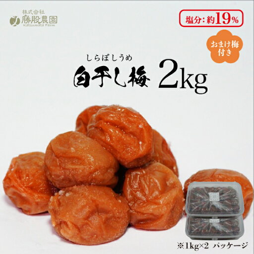 【送料無料】塩のみで漬けた紀州南高梅 2kg 白干し 無添加 塩分19% 父の日 梅干し 梅 うめ しお 健康 田舎漬け 塩のみ 梅干し 無添加梅干し 勝股農園 【送料無料】塩のみで漬けた紀州南高梅 2kg 白干し 無添加 塩分19% 父の日 梅干し 梅 うめ しお 健康 田舎漬け 塩のみ 梅干し 無添加梅干し 勝股農園