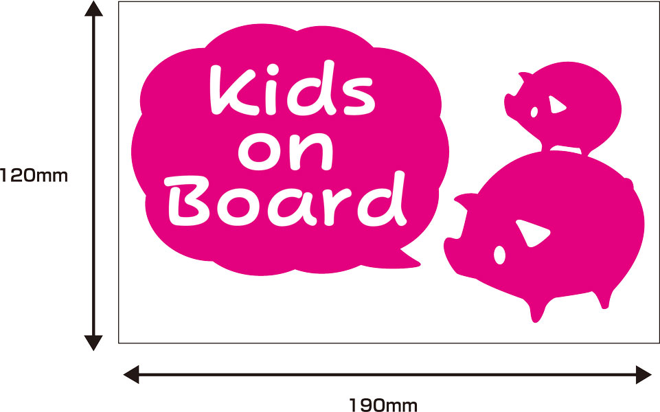 Baby on board(kids in car) 車 ブタ ステッカー カッティング