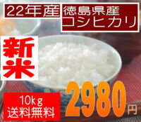 22年産　新米　徳島県産コシヒカリ10kg送料無料