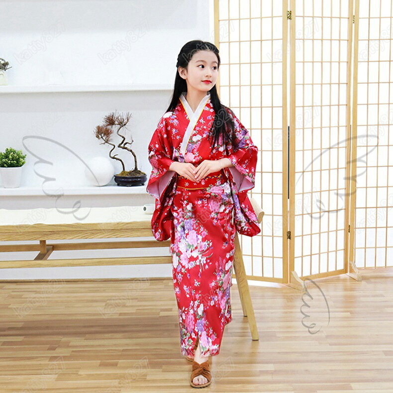 浴衣福袋 浴衣セット キッズ浴衣 兵児帯 ワンピース 2点セット 選べる8柄 浴衣 帯 ...