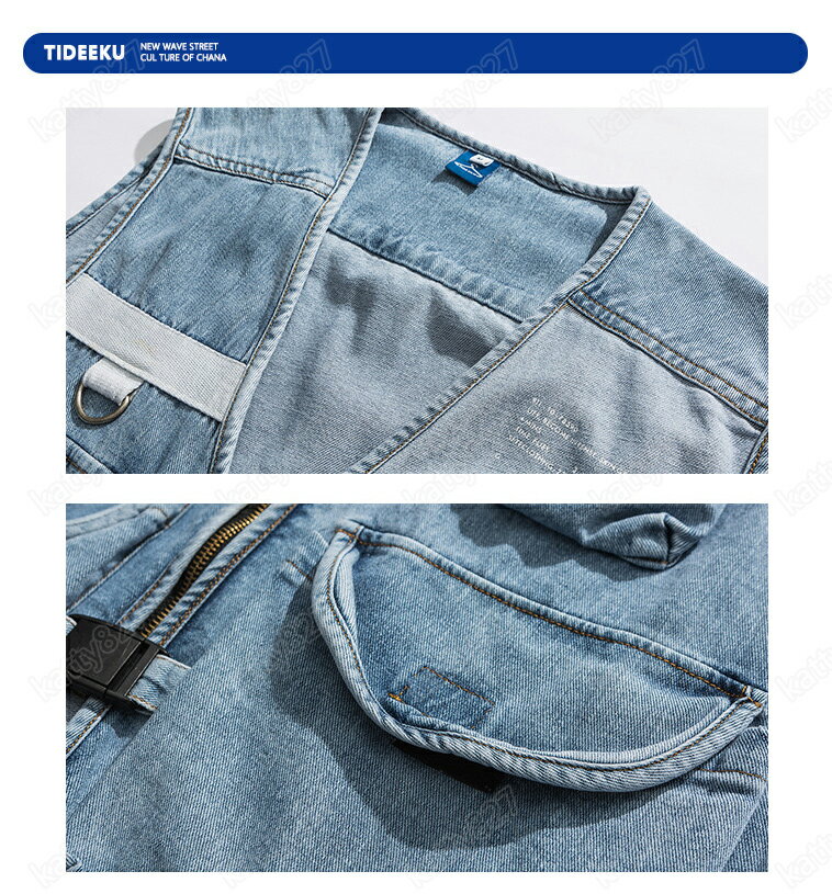 2025新登場 デニムベストメンズ フライトベスト 95％コットン クラシック ファッション カジュアルベスト ゴルフ シニア ポケット 前開き 散歩 ノースリーブ バイクジャケット お出かけ ユニセックス 登山 作業着 メンズ お出かけ 父の日 ギフト プレゼント mj9048