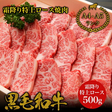 【特上高級霜降り焼肉】黒毛和牛A4,A5ランク・特上ロース 焼肉 500g・ギフト対応 国産 和牛 高級肉 お肉 A5 お取り寄せ 焼肉 お取り寄せグルメ 牛肉 サーロイン リブロース 美味しい ギフト 贈り物 誕生日 送料無料 お中元 敬老の日