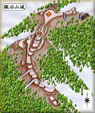 [完成品] 　鍛冶山城（岡山市足守・大井）日本の城　お城のジオラマ模型　プラモデル　城郭模型