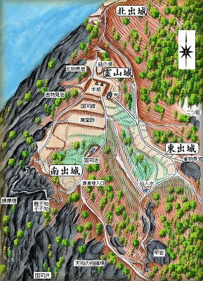 [完成品] 霊山城（伊達市霊山町霊山）日本の城　お城のジオラマ模型　プラモデル　城郭模型