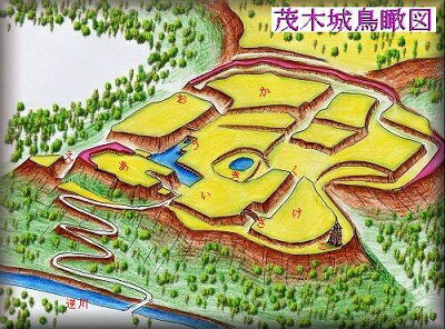 [完成品] 茂木城（茂木町桔梗山）日本の城　お城のジオラマ模型　プラモデル　城郭模型