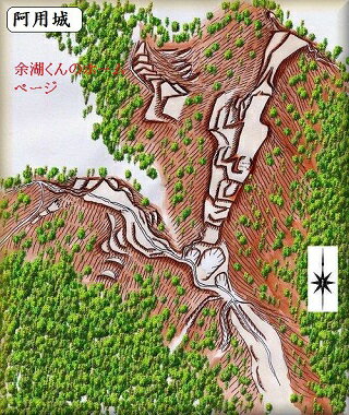 [完成品] 　阿用城（雲南市大東町東阿用） 日本の城　お城のジオラマ模型　プラモデル　城郭模型