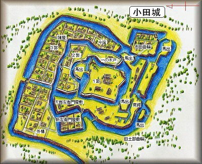 [完成品] 小田城(つくば市小田）　日本の城　お城のジオラマ模型　プラモデル　城郭模型