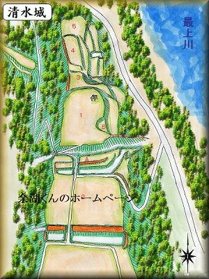 [完成品] 　清水城（大蔵村比良）日本の城　お城のジオラマ模型　プラモデル　城郭模型