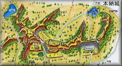 [完成品] 　本納城（茂原市本納字本城山）日本の城　お城のジオラマ模型　プラモデル　城郭模型