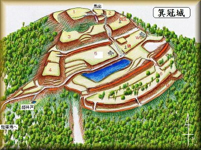 [完成品] 箕冠城（上越市板倉区山部）日本の城　お城のジオラマ模型　プラモデル　城郭模型