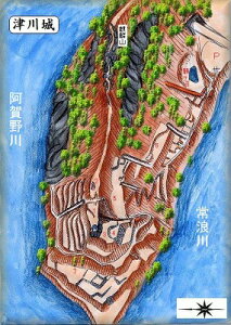 [完成品] 津川城（津川町津川字麒麟山）日本の城　お城のジオラマ模型　プラモデル　城郭模型