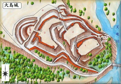 [完成品] 大島城・台城　(松川町元大島台城公園）日本の城　お城のジオラマ模型　プラモデル　城郭模型