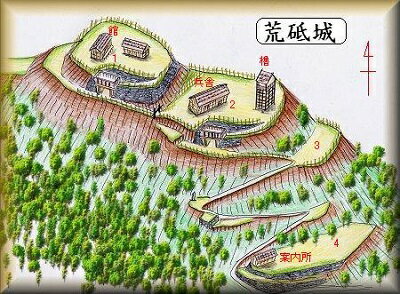 [完成品] 荒砥城（千曲市上山田温泉）日本の城　お城のジオラマ模型　プラモデル　城郭模型