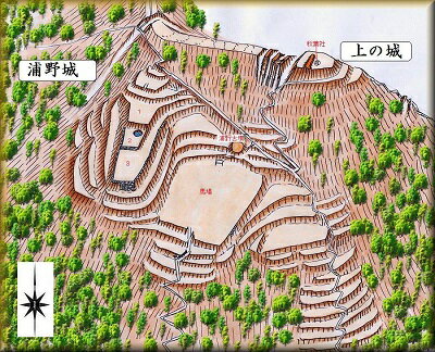 [完成品] 浦野城（上田市浦野字古城）日本の城　お城のジオラマ模型　プラモデル　城郭模型