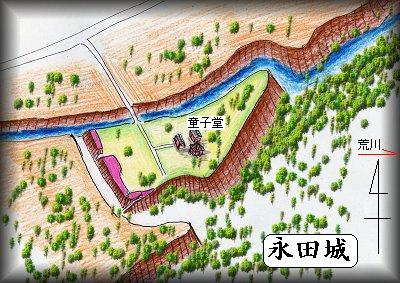 [完成品] 永田城（秩父市寺尾字永田）日本の城　お城のジオラマ模型　プラモデル　城郭模型