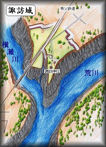 [完成品] 諏訪城（秩父市大野原）日本の城　お城のジオラマ模