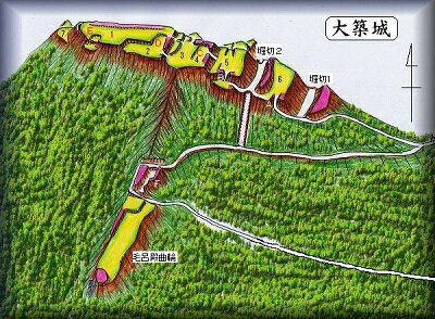 [完成品] 大築城（都幾川村麦原）日本の城　お城のジオラマ模型　プラモデル　城郭模型