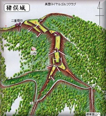 [完成品] 猪俣城（美里町猪俣）日本の城　お城のジオラマ模型　プラモデル　城郭模型